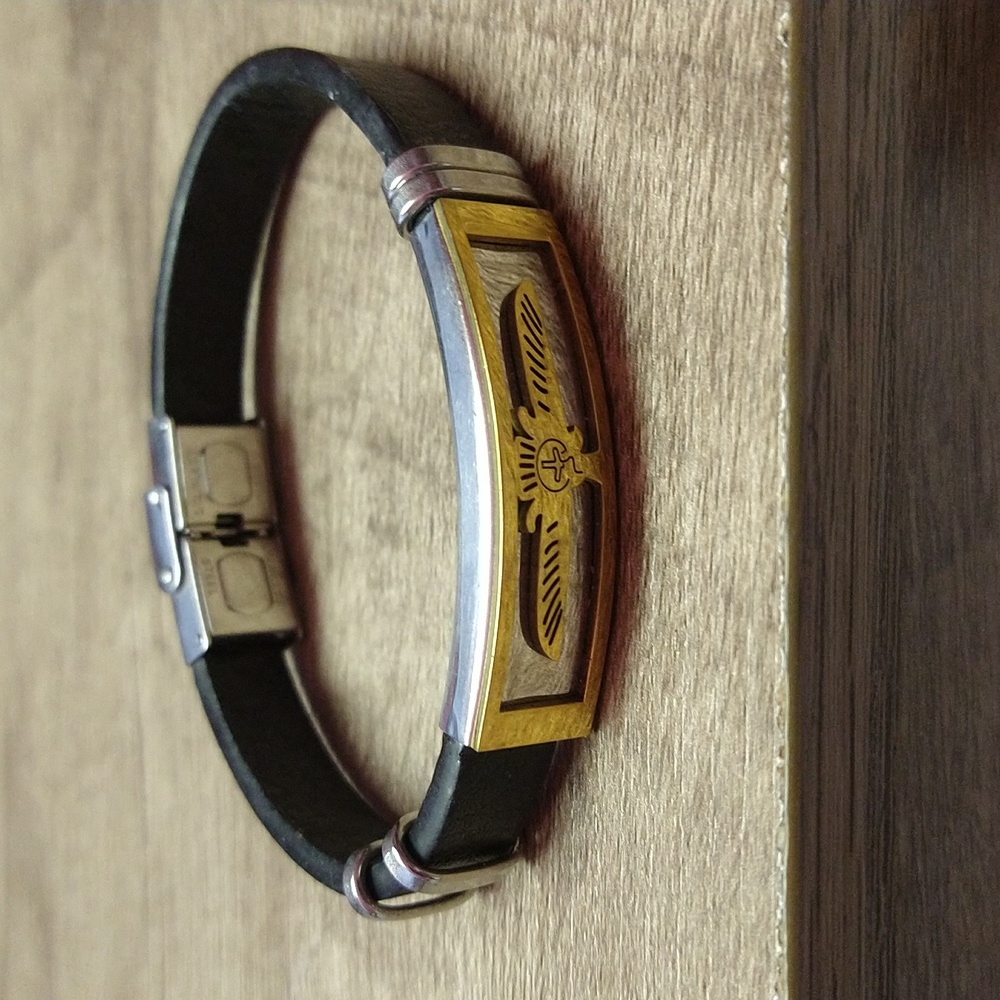 Stainless Steel Silver and Gold emblem.